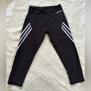 Adidas Girls Active Leggings Climate Tight Stripes Black size L 14